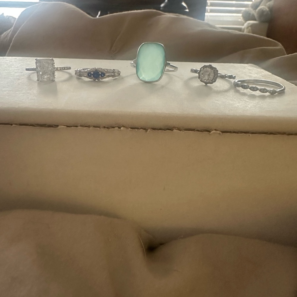 Lot of 5 sterling silver rings size 9